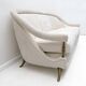 French of Mid-Century Sofa in Art Deco Style with Brass Details, 1950s