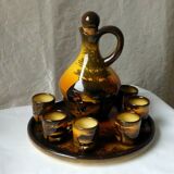 Service a liqueur en faience schramberg majolica style saint jean du desert