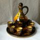 Liqueur service in Schramberg faience, majolica style, Saint Jean du Desert.