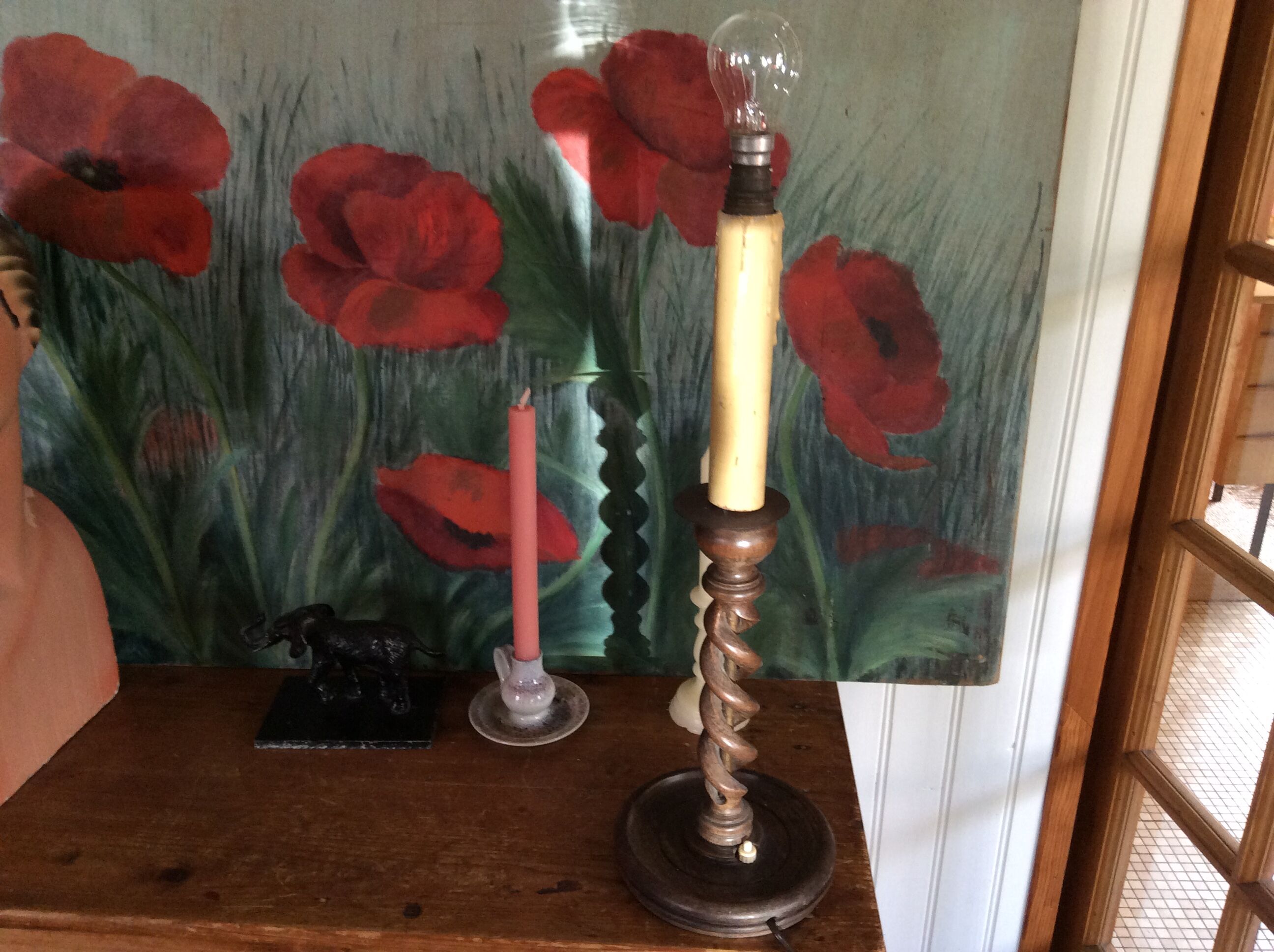 Wooden lamp foot