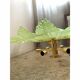 Contemporary Venetian Sunflwer Murano Glass Green Flush Mount