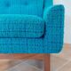 Norwegian living room set in blue fabric, vintage scandinavian 1960s