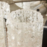 Murano glass chandelier with 17 frosted glass shades by Barovier and Tosso, Italy 1970s