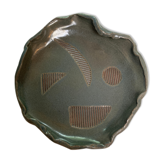 Trinket bowl in ceramic with geometric figure