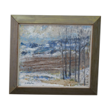 Erik Ström, Swedish painting, 1970s, Oil on panel, Framed