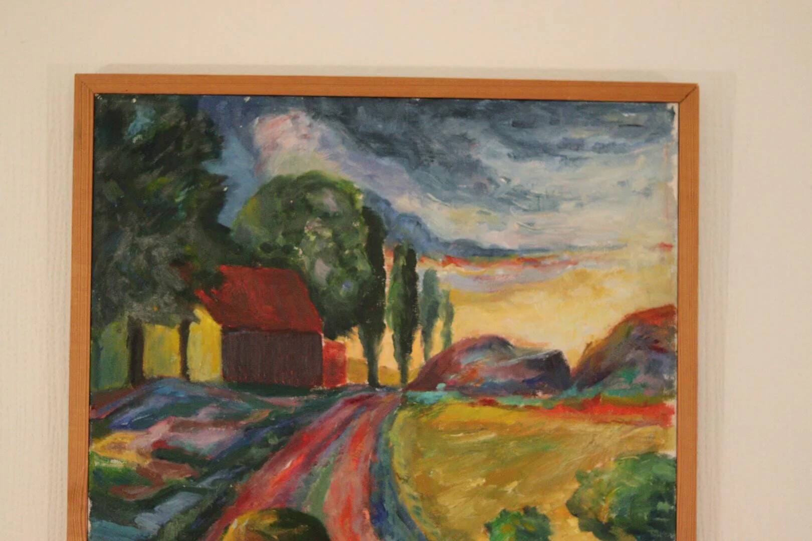 Original Mid Century Swedish Oil on Canvas – “Farmer” by P. Hector