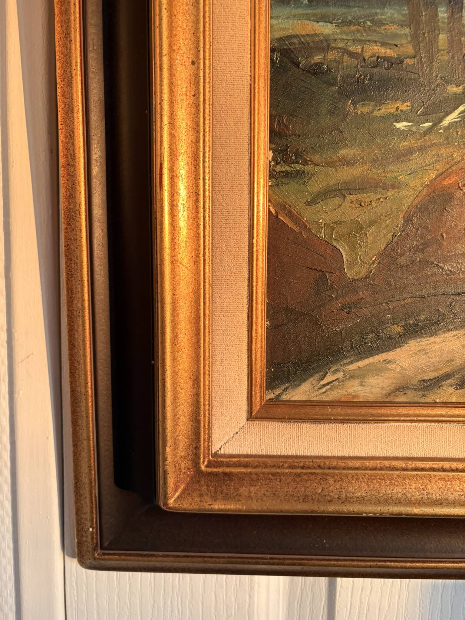 Oil Painting Canvas DEMAREST House Path Forest Landscape River