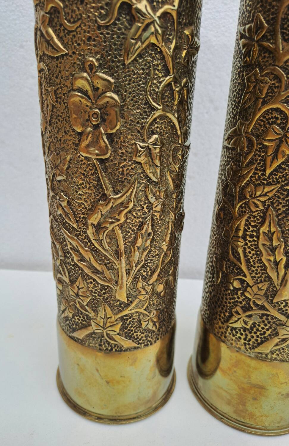 Pair of brass vases
