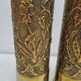 Pair of brass vases