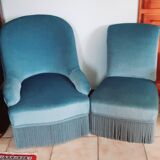 Paire de fauteuils crapaud et prince