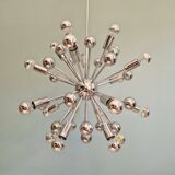 Lustre Sputnik en métal chromé, 20 points lumineux, années 70