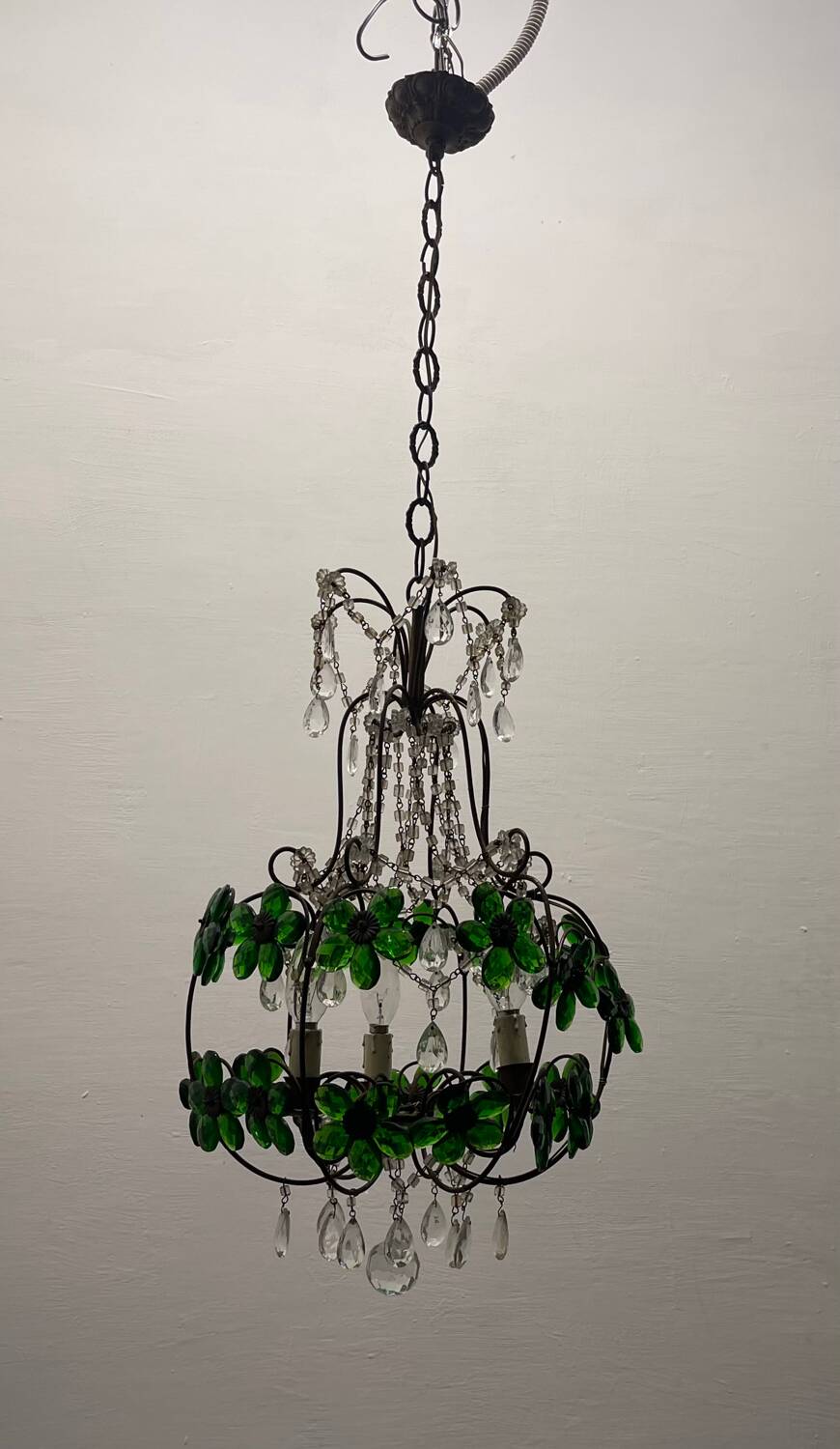 Green Flower Macaroni Light Pendant 1950’s