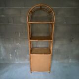 Vintage rattan bookcase 70s