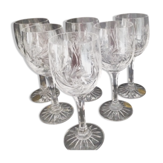 6 wine glasses in real crystal