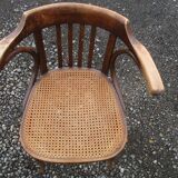 Fauteuil canné bois courbé