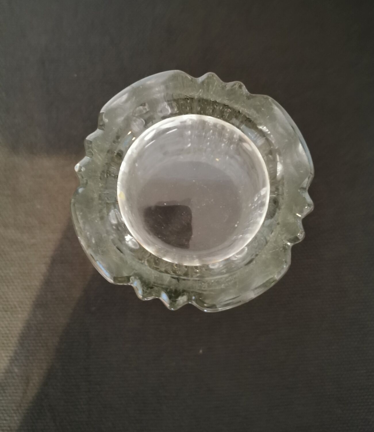 Large glass vase Pattern Lines and diamonds