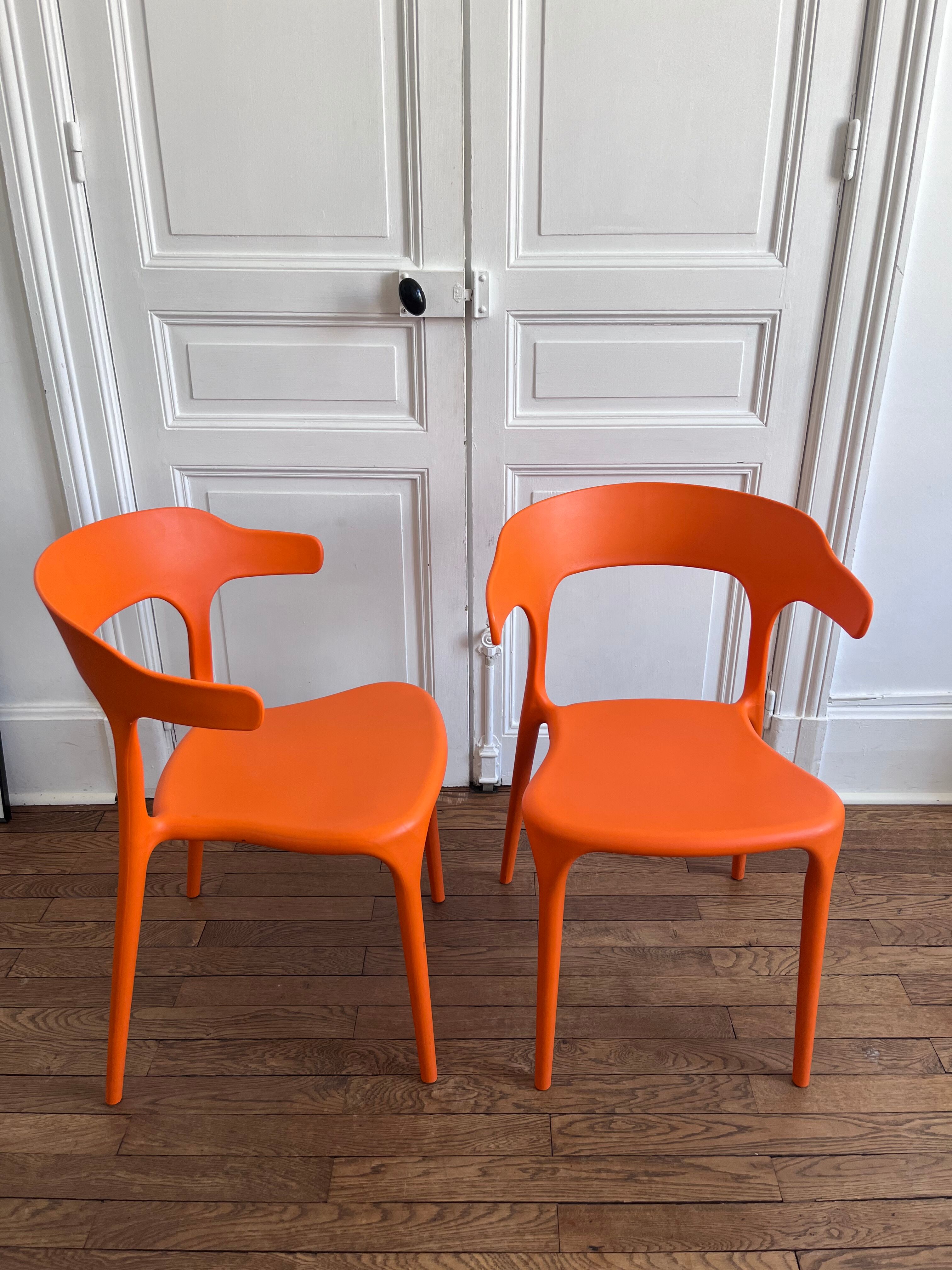 Chaises design orange