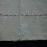 Pair of pillowcases early twentieth century métis ivory with monogram