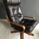 Fauteuil vintage en cuir danois des années 70