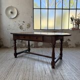 19th century oval solid oak table