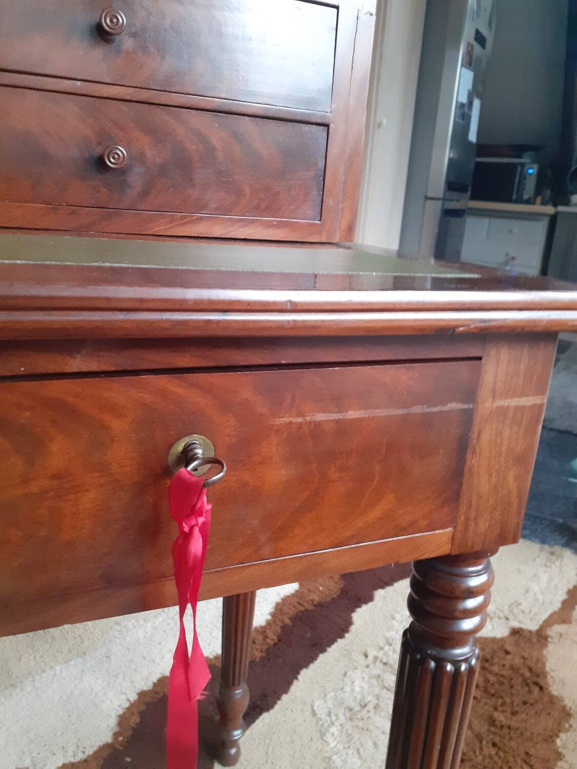 Louis Philippe style mahogany stepped desk