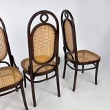 Set of 4 Radomsko Bentwood and Cane Dining Chairs, 1950s