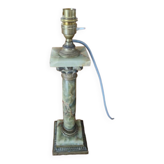 Lamp base in the shape of a Corinthian column in onyx and bronze - Napoleon III late 19th century