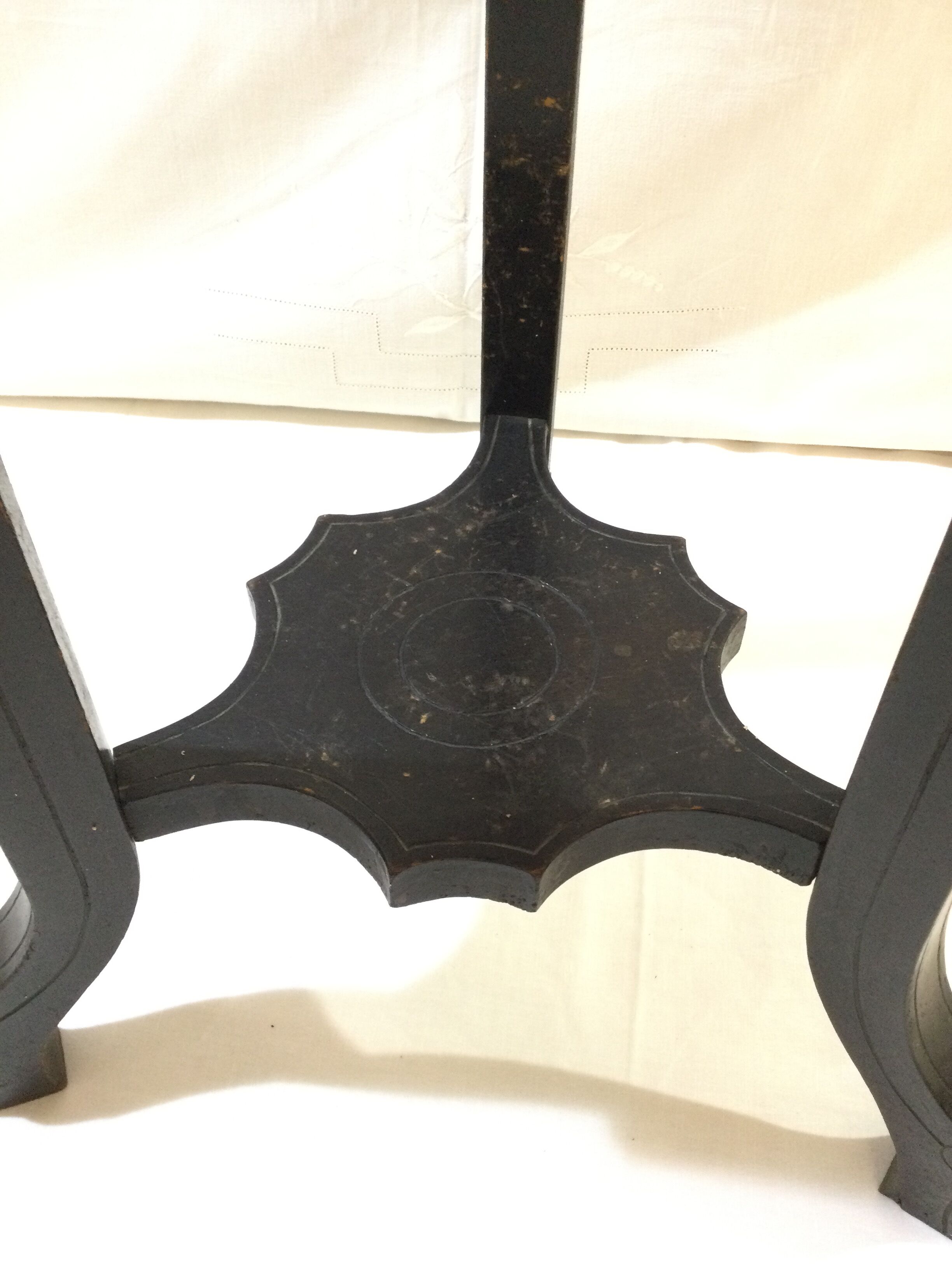 Blackened wooden and marble harness