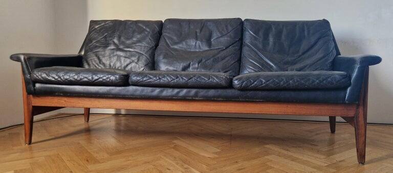 Midcentury Rare Leather Sofa Bovenkamp, Netherlands, 1960s