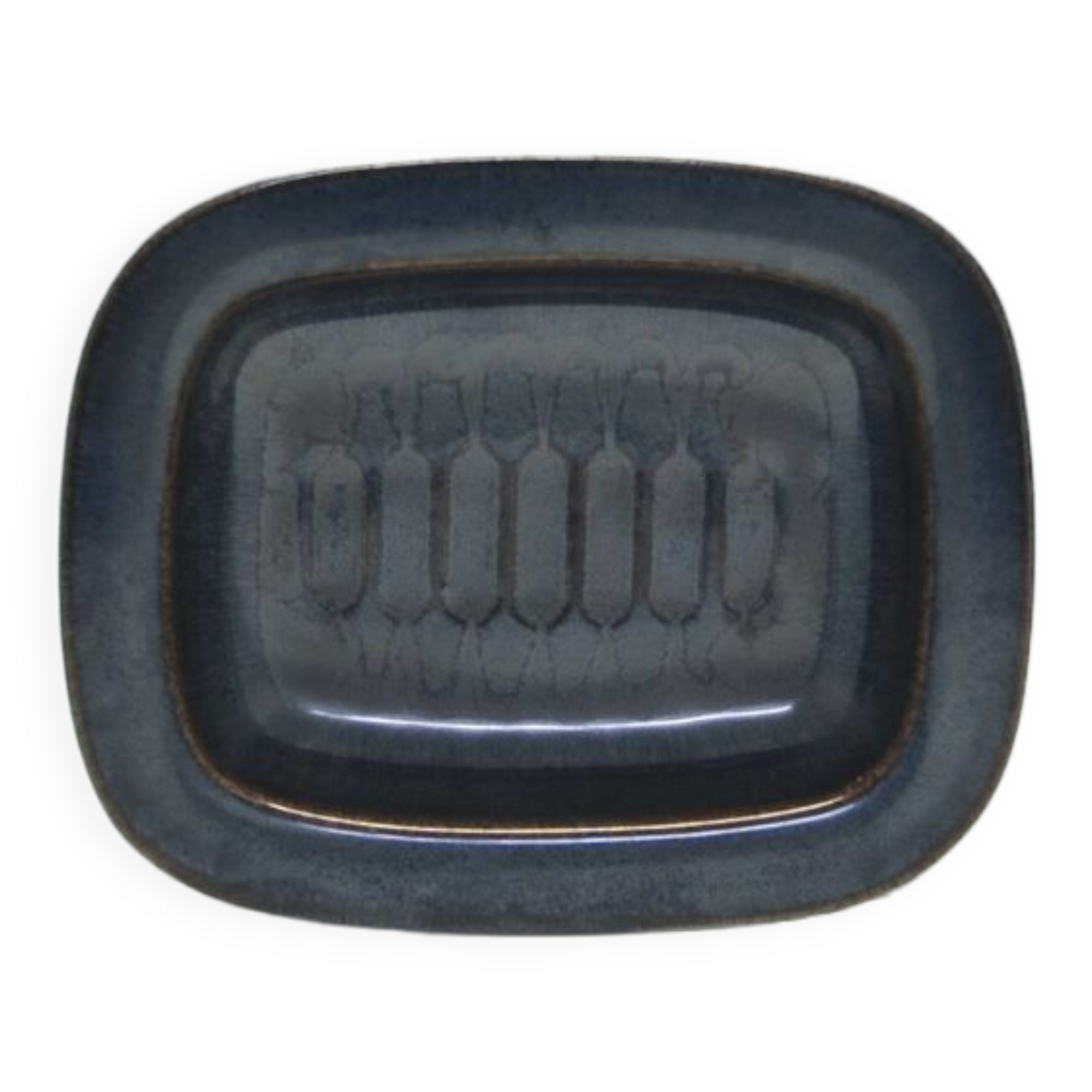 Bol rectangulaire vintage bleu foncé søholm