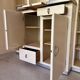 Vintage 1950s painted wooden sideboard – display cabinet, drawers and shelves –