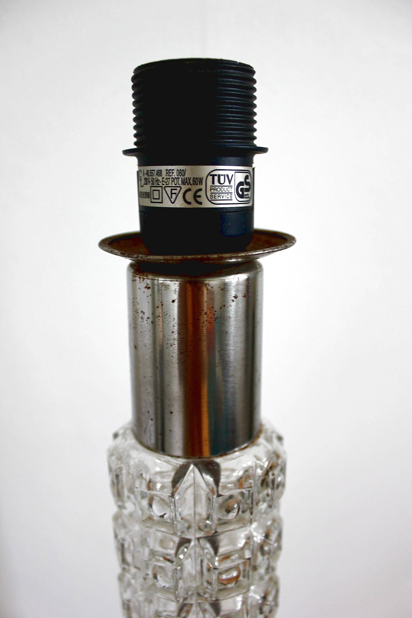 Small vintage Richard Essig art deco floor lamp in glass and chrome, 1960s