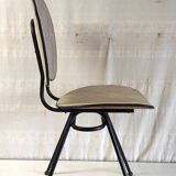 Vintage metal and leatherette chair - 1950s