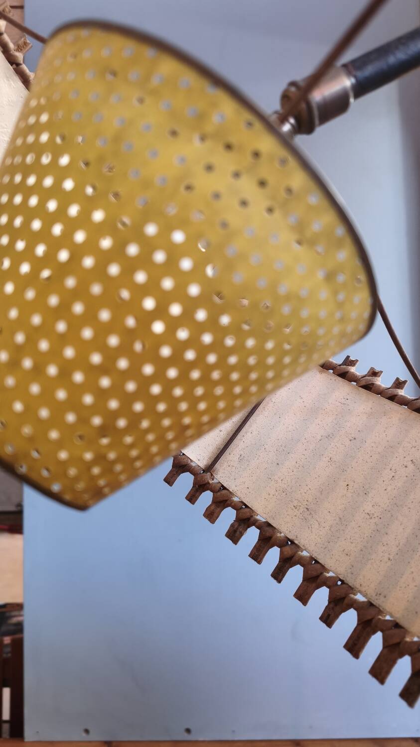 Lampadaire vintage - rotin et bambou - années 1950