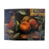 Nature morte - pommes, poires et leur feuillage