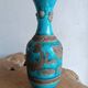 Ugo zaccagnini turquoise ceramic vase with dragon decoration