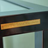 Rectangular table, end of sofa in metal and glass Vintage Vandel stone