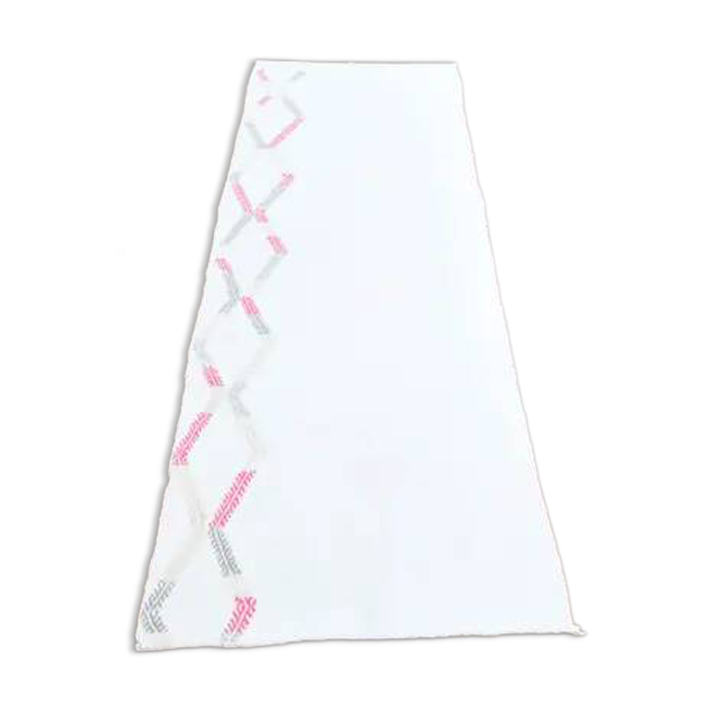 Vintage Turkish Handmade Wool Cotton White Kilim Runner 73x211