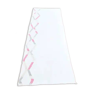 Vintage Turkish Handmade Wool Cotton White Kilim Runner 73x211