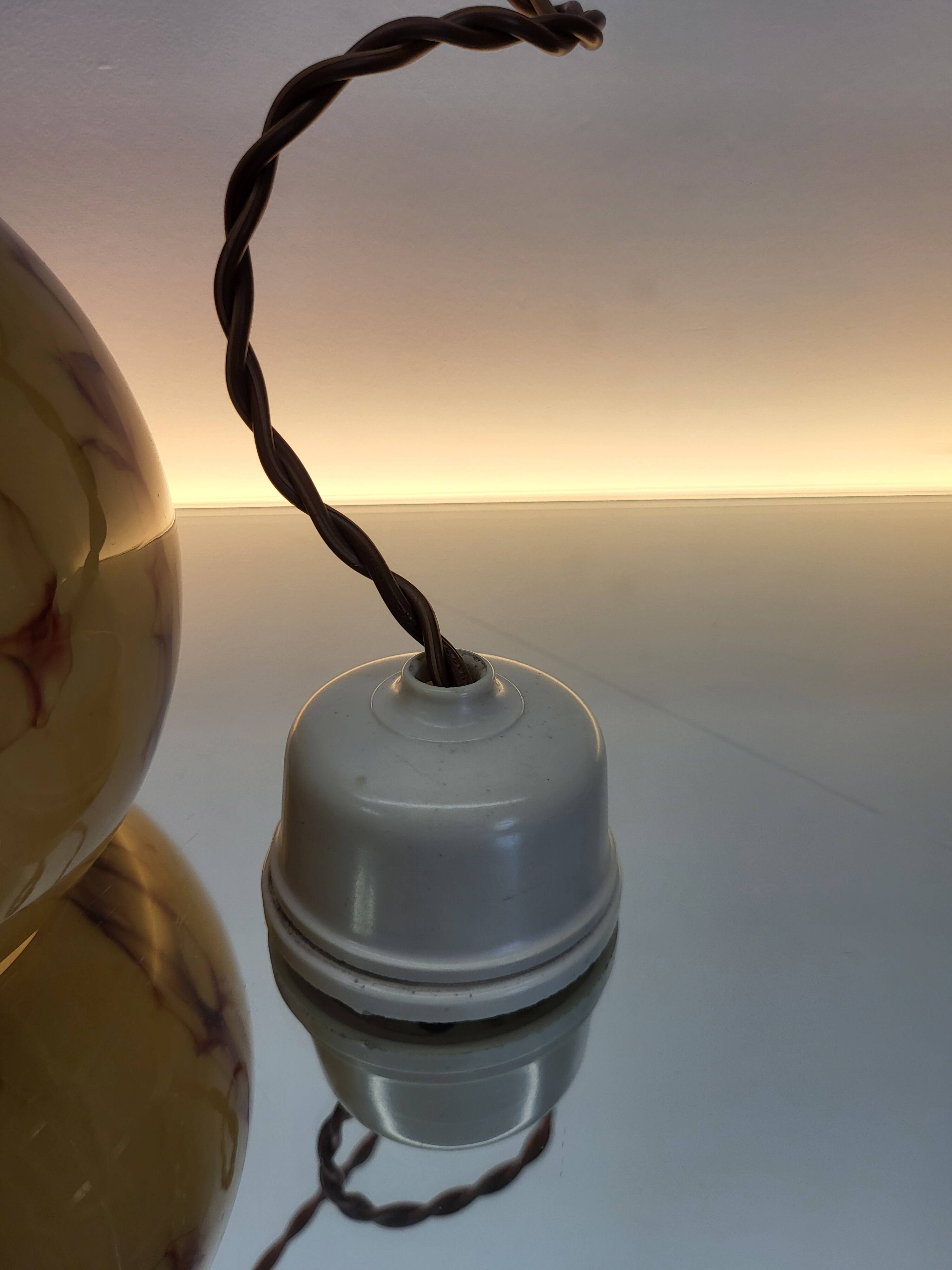 Art Deco lamp in opaline glaze Verreries de Scailmont Henri Heemskerk Belgium