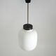 Chandelier in white opaline glass and brass, 1950s