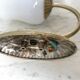 Duo of sconces in serrated opaline and golden steel 50s