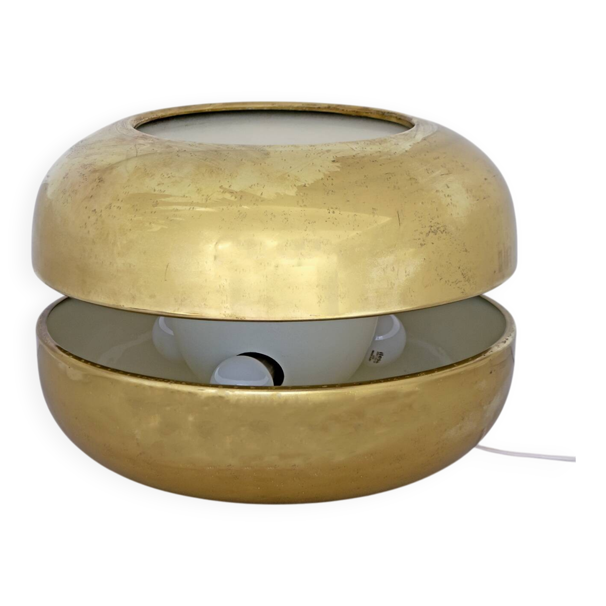 Luciano Frigerio Italian Table Lamp Vibrated Brass "Ballata Alta", 1974