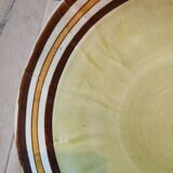 7 old stoneware flat plates