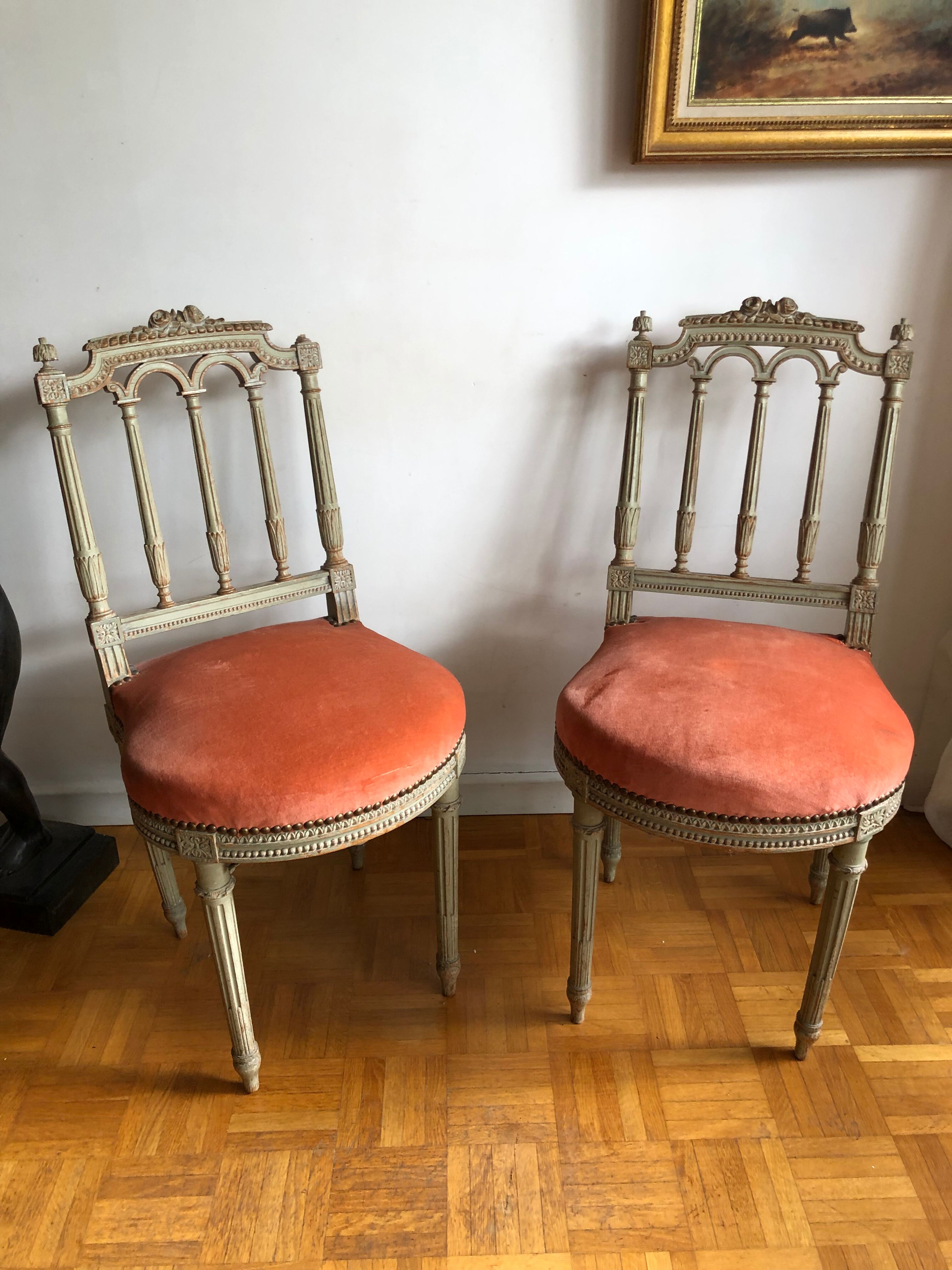 Pair of Louis XVI style chairs