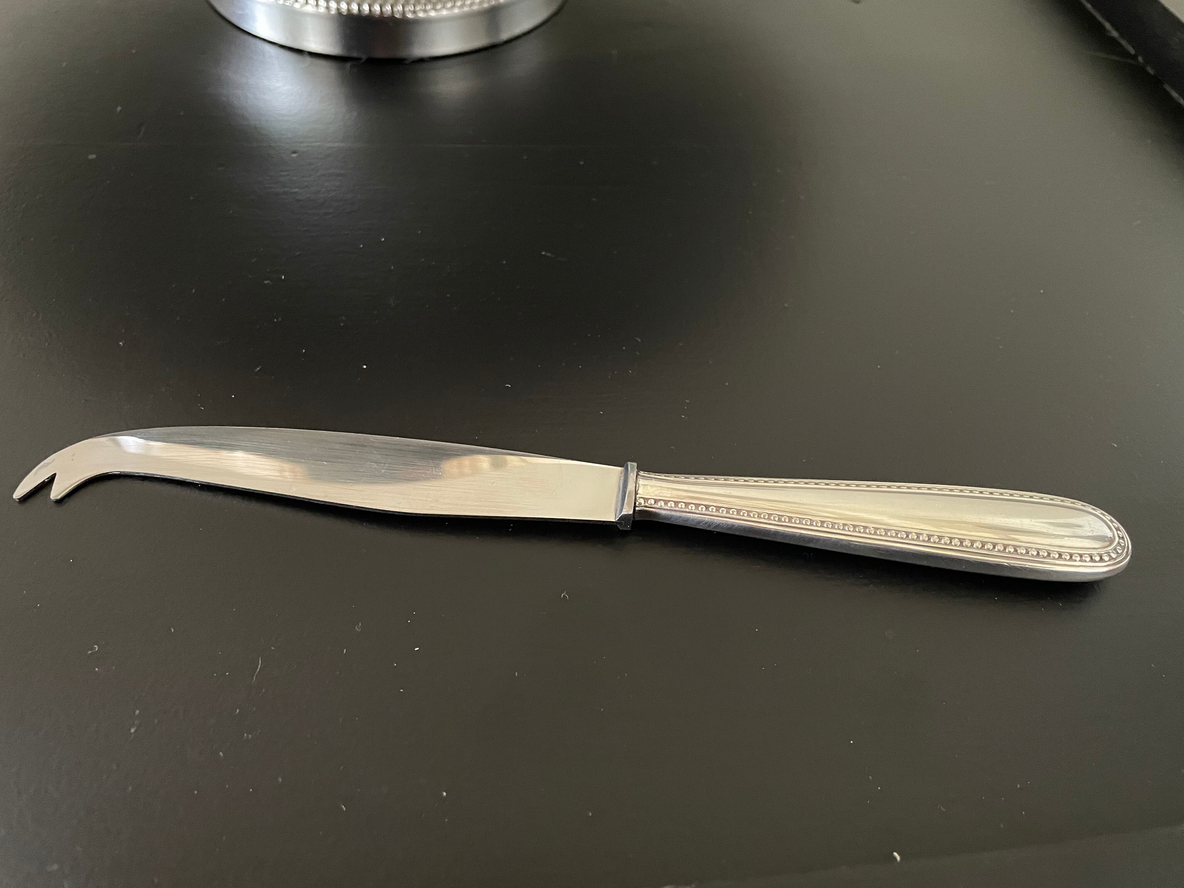 Marble cheese platter and silver metal 1970