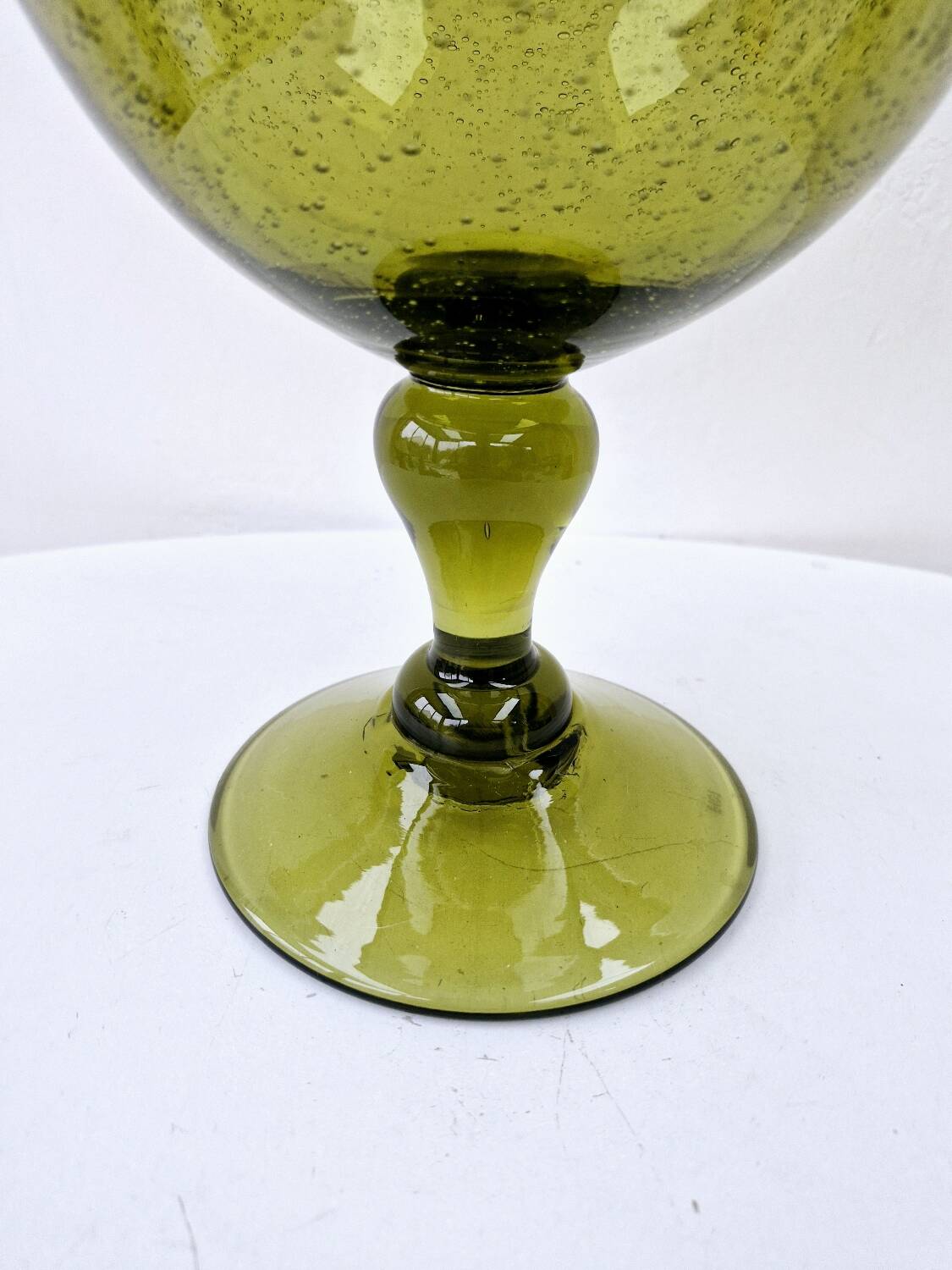 Vintage fruit bowl blown glass biot glassware unique piece