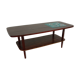 Table basse palissandre et céramique vintage