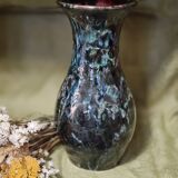 Enameled stoneware vase