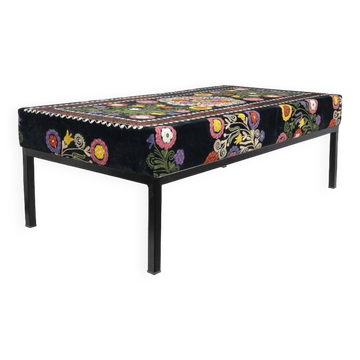Banc couvert Suzani ottoman fait à la main d'Anatolie